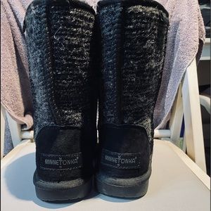 Black Minnetonka boots